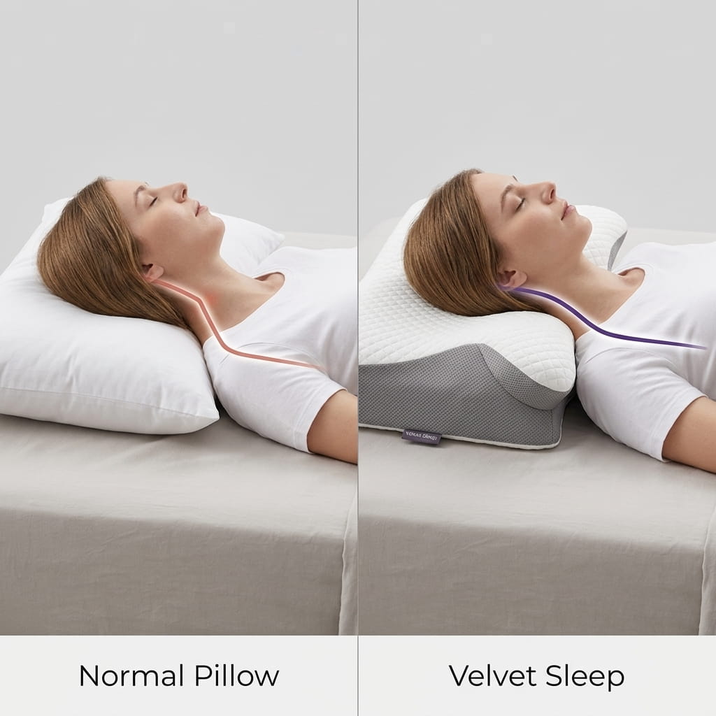 Ergonomic Memory Foam Neck Pillow – Dual-Height Support